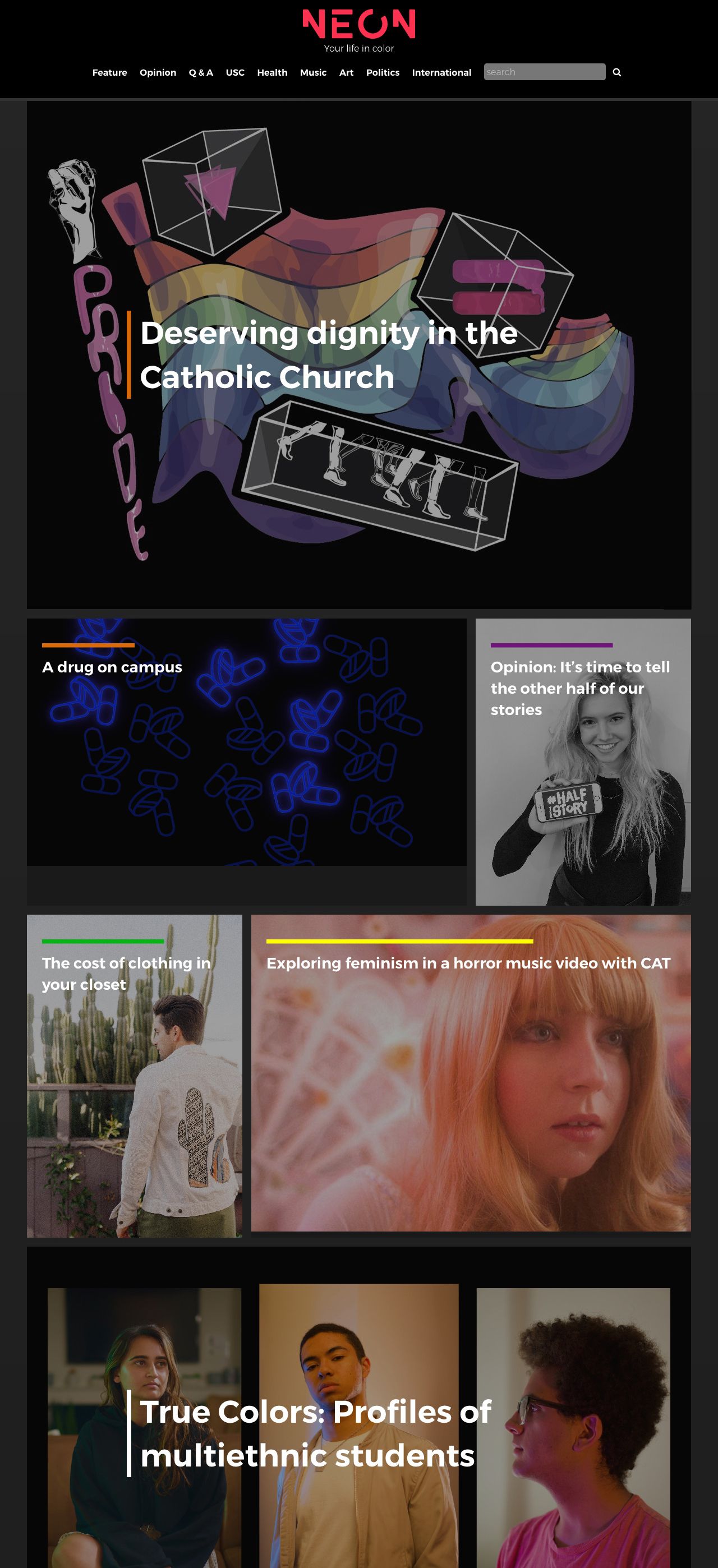 A screenshot of the Neon homepage.